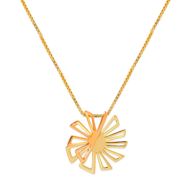 18 KT Yellow and Rose Gold Abstract Flower Pendant,,hi-res view 1
