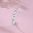 Chic Bezelled Silver Bangle,,hi-res view 1
