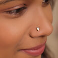 14KT Yellow Gold Diamond Nose Pin,,hi-res view 1