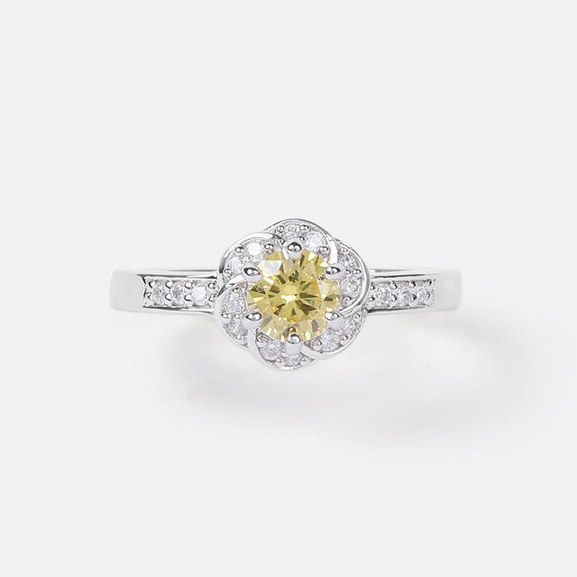 Golden Glow Silver Finger Ring,,hi-res image number null