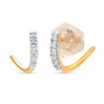 14KT Waterfall Serenity Blue Topaz And Diamond Stud Earrings,,hi-res view 2