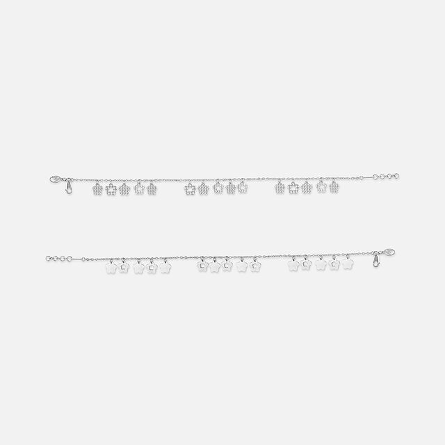Daisy Delight Silver Anklet,,hi-res image number null