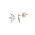 14KT Rose Gold Captivating Diamond Stud Earrings,,hi-res view 2