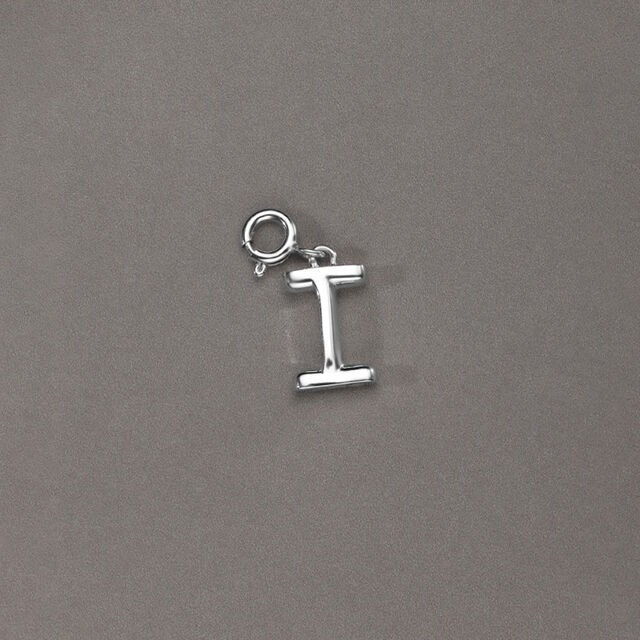 Minimal Initial I Silver Charm,,hi-res image number null
