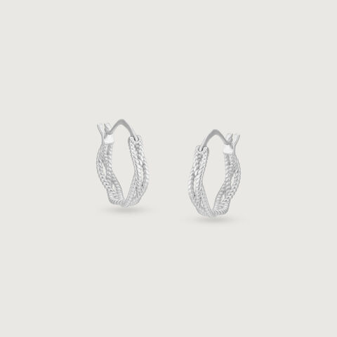Braided Luster Silver Hoop Earrings