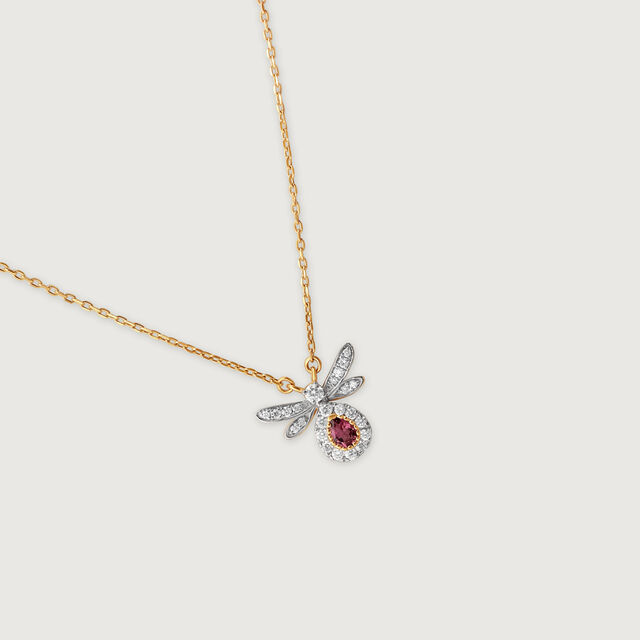 Whimsical Wings 14 Kt Gold & Gemstone Necklace,,hi-res image number null
