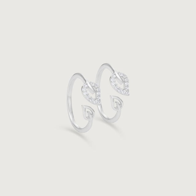 Dainty Heart Silver Toe Rings,,hi-res image number null