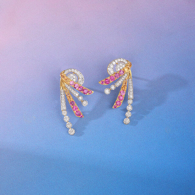 Radiant Aurora Diamond Drop Earrings,,hi-res image number null