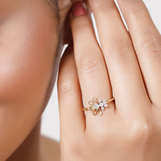 14KT Yellow Gold Enchanted Wildflower Diamond Ring,,hi-res image number null