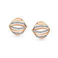 14KT White And Rose Gold Diamond Stud Earrings,,hi-res view 1