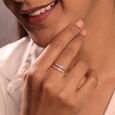 Golden Coiled 14 Kt Gold & Diamond Ring,,hi-res view 2
