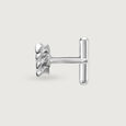Wave Ridge Silver Cufflinks,,hi-res view 4
