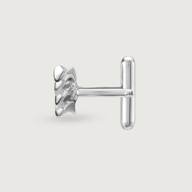 Wave Ridge Silver Cufflinks,,hi-res image number null