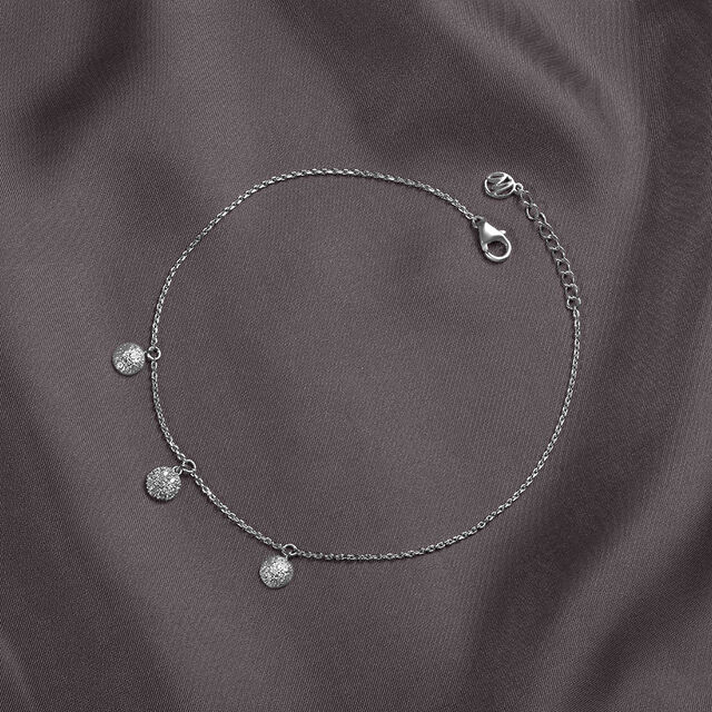 Sparkling Droplet Silver Anklet,,hi-res image number null