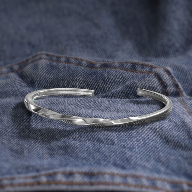 Twisted Texture Silver Kada,,hi-res image number null