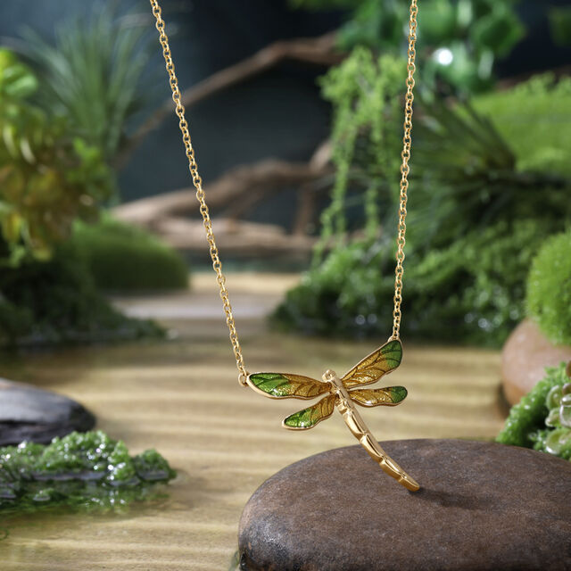 Verdant Dragonfly Gold Necklace,,hi-res image number null