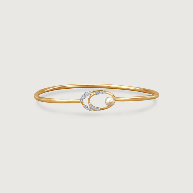 Twirl Shine Pearl & Diamond Bangle,,hi-res image number null