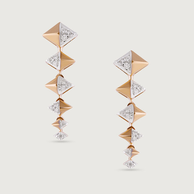 Sequin Sparkle Gold & Diamond Drop Earrings,,hi-res image number null