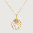Radiant Sunburst Gold & Diamond Pendant,,hi-res view 3
