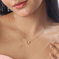 Heart Loop Gold Necklace,,hi-res view 2