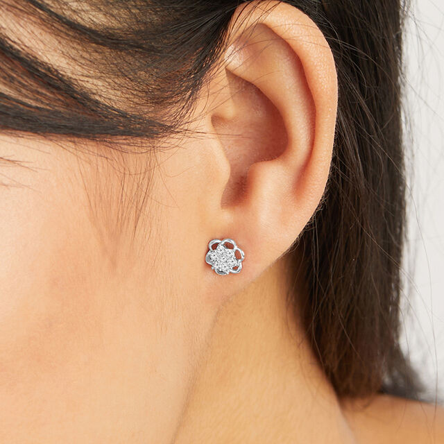 Blooming Beauty Silver Stud Earrings,,hi-res image number null