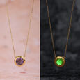 Enchanted Firefly Gold & Amethyst Pendant with Chain,,hi-res view 1