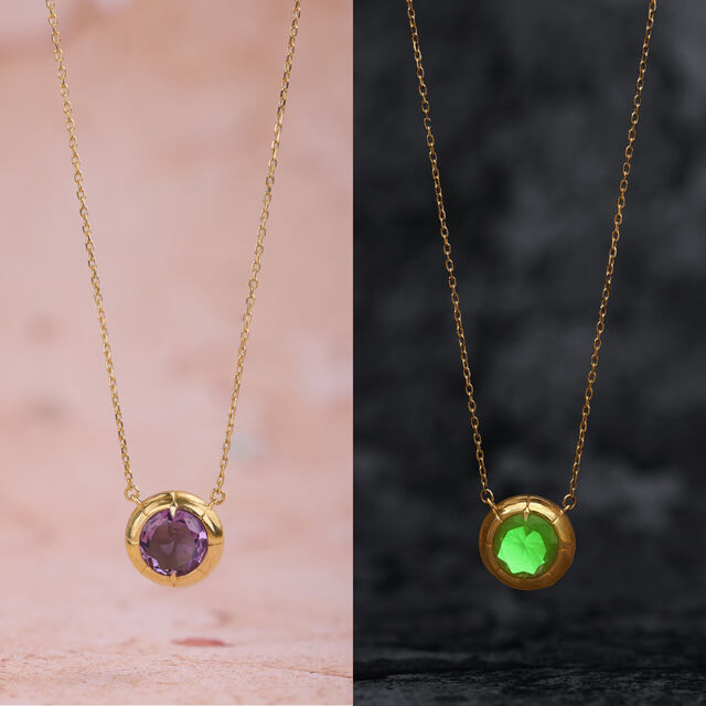 Enchanted Firefly Gold & Amethyst Pendant with Chain,,hi-res image number null