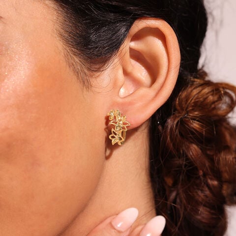 Flutter Bloom Gold Hoop Earrings