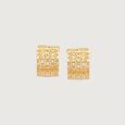 Ethereal Mesh Gold Hoop Earrings,,hi-res view 2