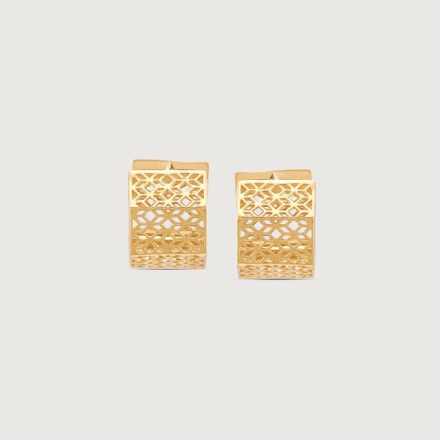 Ethereal Mesh Gold Hoop Earrings,,hi-res image number null