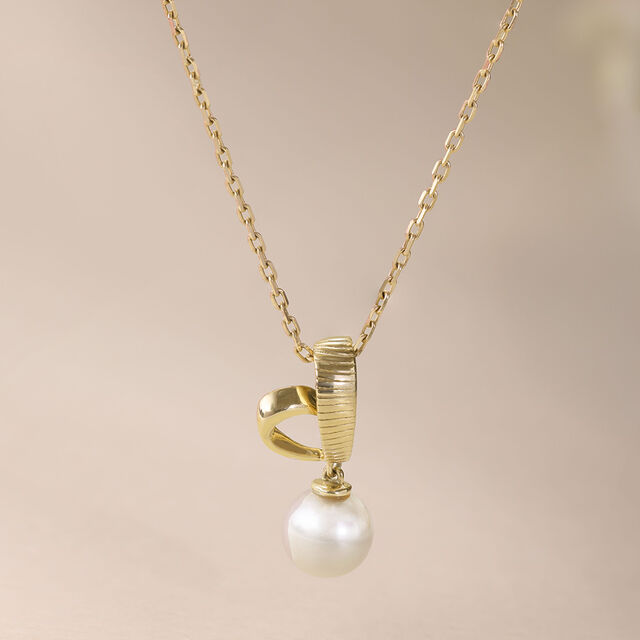 Ribbon Kiss Gold Pendant,,hi-res image number null
