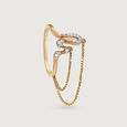 Serene Sparkle 14 Kt Gold & Diamond Finger Ring,,hi-res view 4