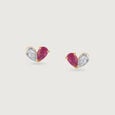 Twin Flame Ruby & Diamond Stud Earrings,,hi-res view 3