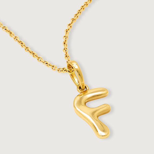 Letter Perfect 'F' Gold Pendant,,hi-res view 4