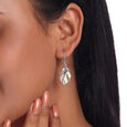 Ethereal Leaf Silver Hoop Earrings,,hi-res view 2