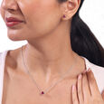 Playful Pretty Silver Earrings and Necklace Set,,hi-res view 2