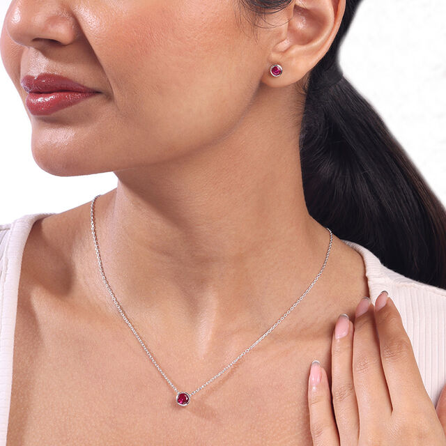 Playful Pretty Silver Earrings and Necklace Set,,hi-res image number null