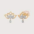 Lotus Petal Diamond Stud Earrings,,hi-res view 4