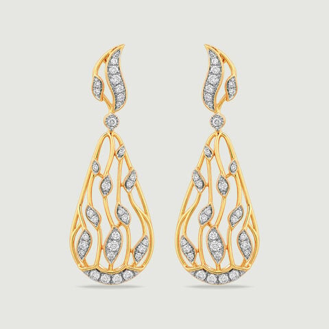Radiant Flame Diamond Drop Earrings