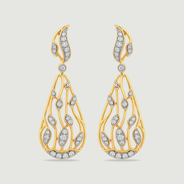 Radiant Flame Diamond Drop Earrings,,hi-res image number null