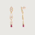 Spotlight Shine Gold & Diamond Drop Earrings,,hi-res view 4