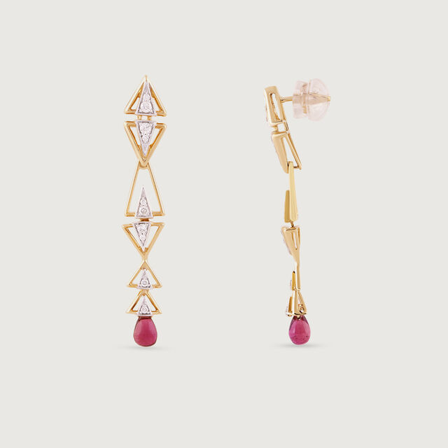 Spotlight Shine Gold & Diamond Drop Earrings,,hi-res image number null