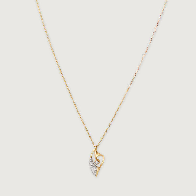 Golden Embrace 14 Kt Gold & Diamond Pendant with Chain,,hi-res image number null