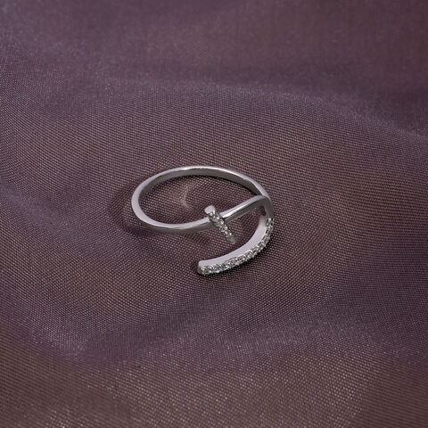 Modern Interlock Silver Ring