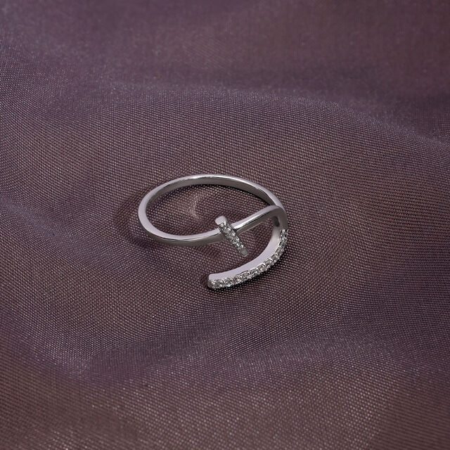 Modern Interlock Silver Ring,,hi-res image number null