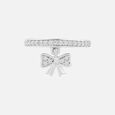 Bling Bow Silver Finger Ring,,hi-res view 3