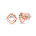 14Kt Rose Gold Geometric Glimmer Diamond Stud Earring,,hi-res view 3