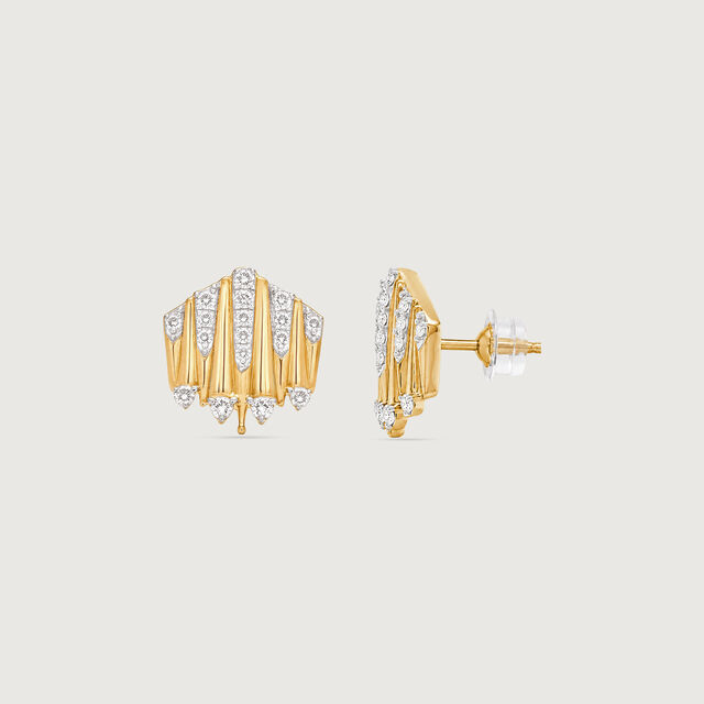 Striking Fanlight Diamond Stud Earrings,,hi-res image number null