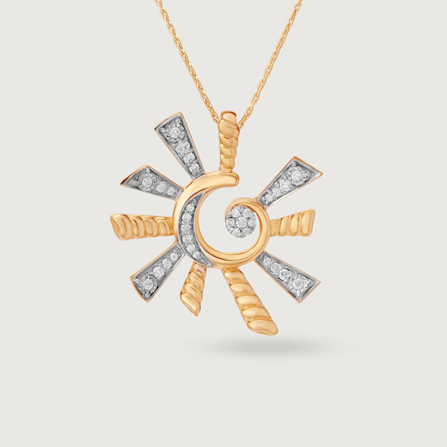 Sparkling Moonlight 14KT Diamond Pendant,,hi-res image number null
