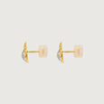 Opulent Fluid Diamond Platinum Gold Stud Earrings,,hi-res view 4